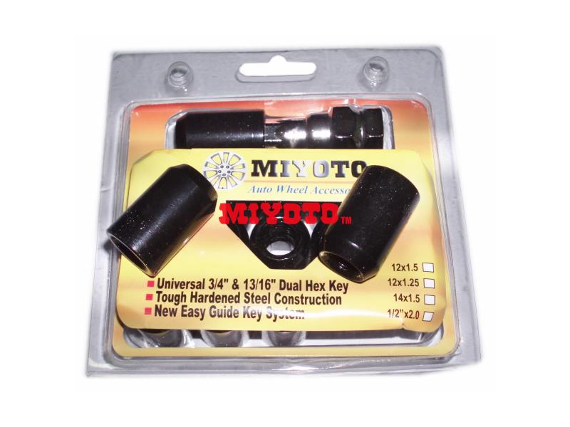 UNIVERSAL - M12x1.5  ALAN KEY NUT (BLACK)  (16PCS + 1 SOCKET / SET)  (200-AL1001B)