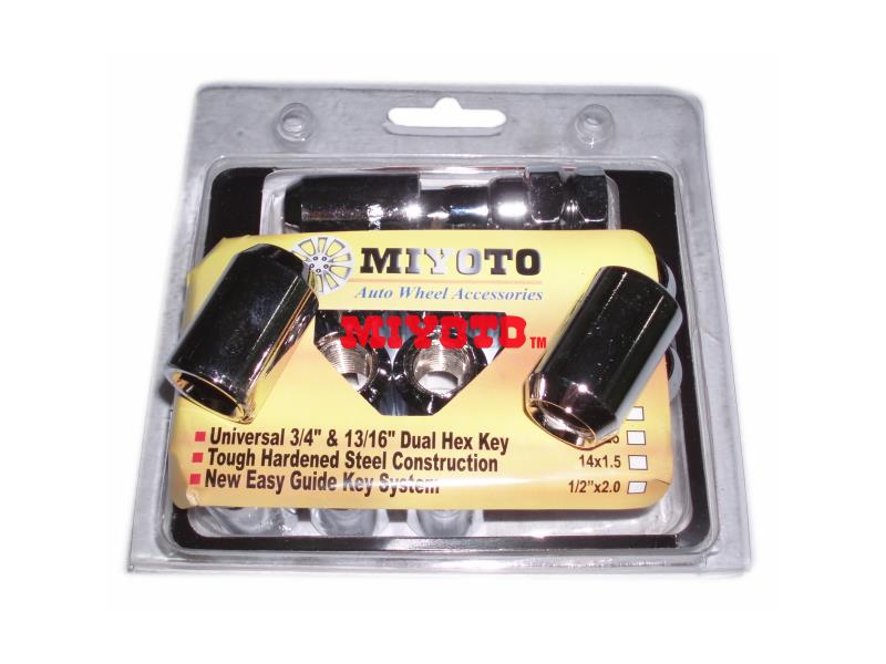 UNIVERSAL - M12x1.25  ALAN KEY NUT (CHROME)  (16PCS + 1 SOCKET / SET)  (200-AL1002)