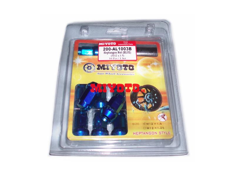 UNIVERSAL - M12x1.5  HEPTAGON NUT (BLUE) (16PCS + 1 SOCKET / SET) (200-AL1003B)