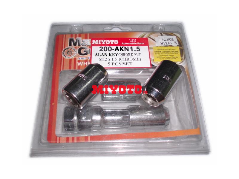 UNIVERSAL - ALAN KEY CHROME NUT (5 pcs/set) M12x1.5  (200-AKN1.5)